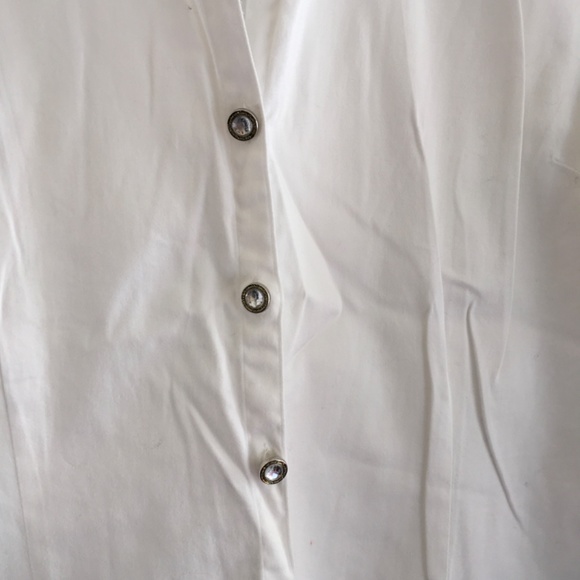 Chicos Ivory Cotton Spandex Tunic Blouse - Picture 2 of 3